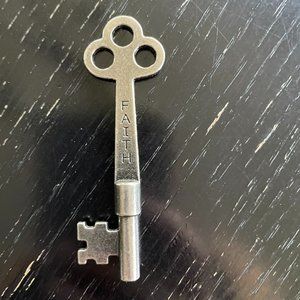 Key Of Wisdom Skeleton Style key inscribed with Faith / Love